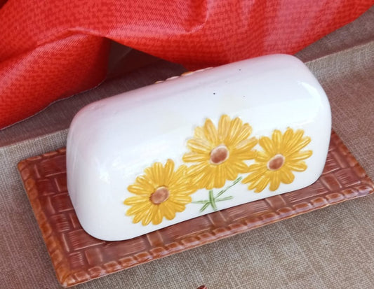 Yellow Daisy Butter Dish